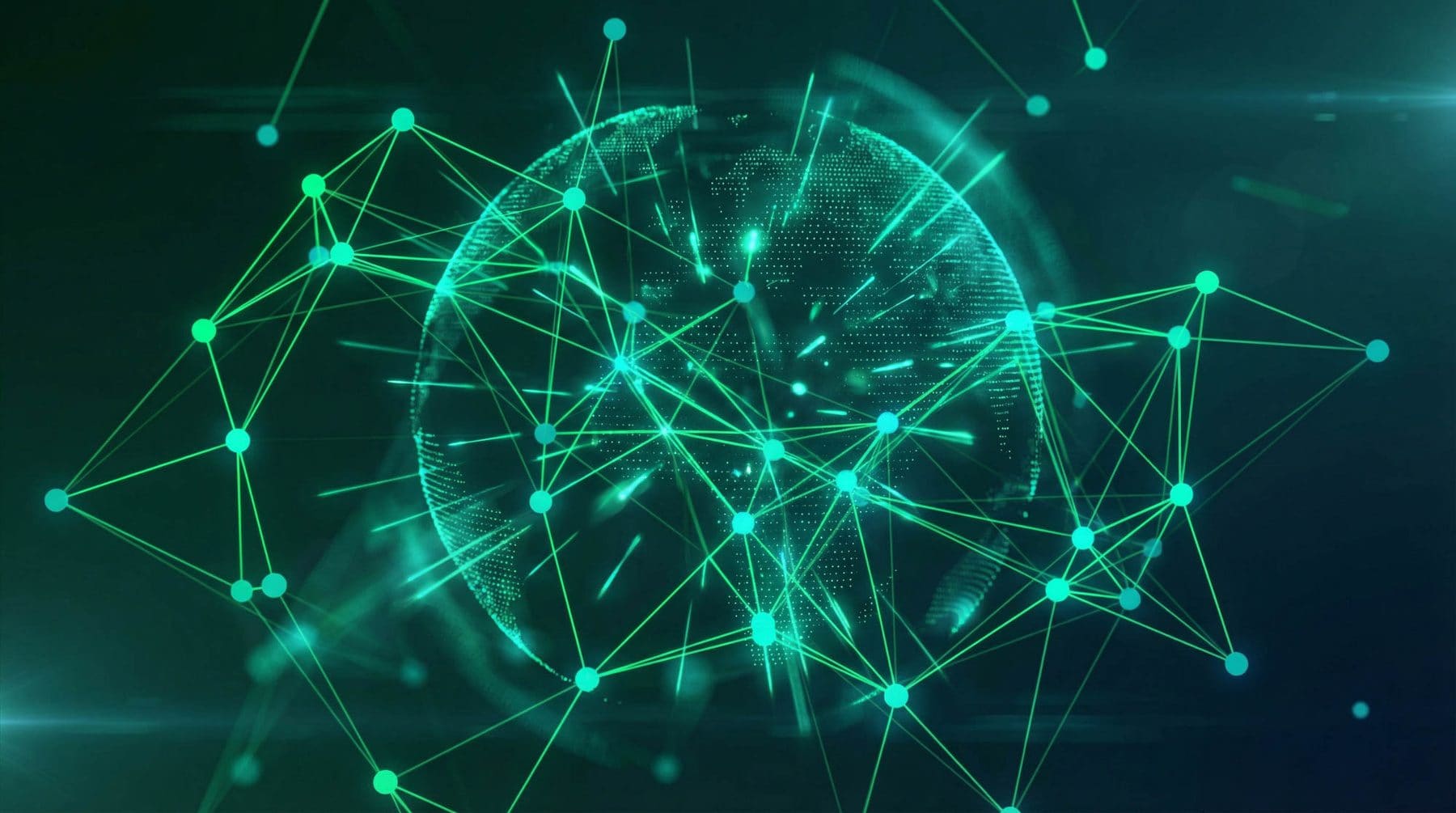 Network nodes connected across a globe
