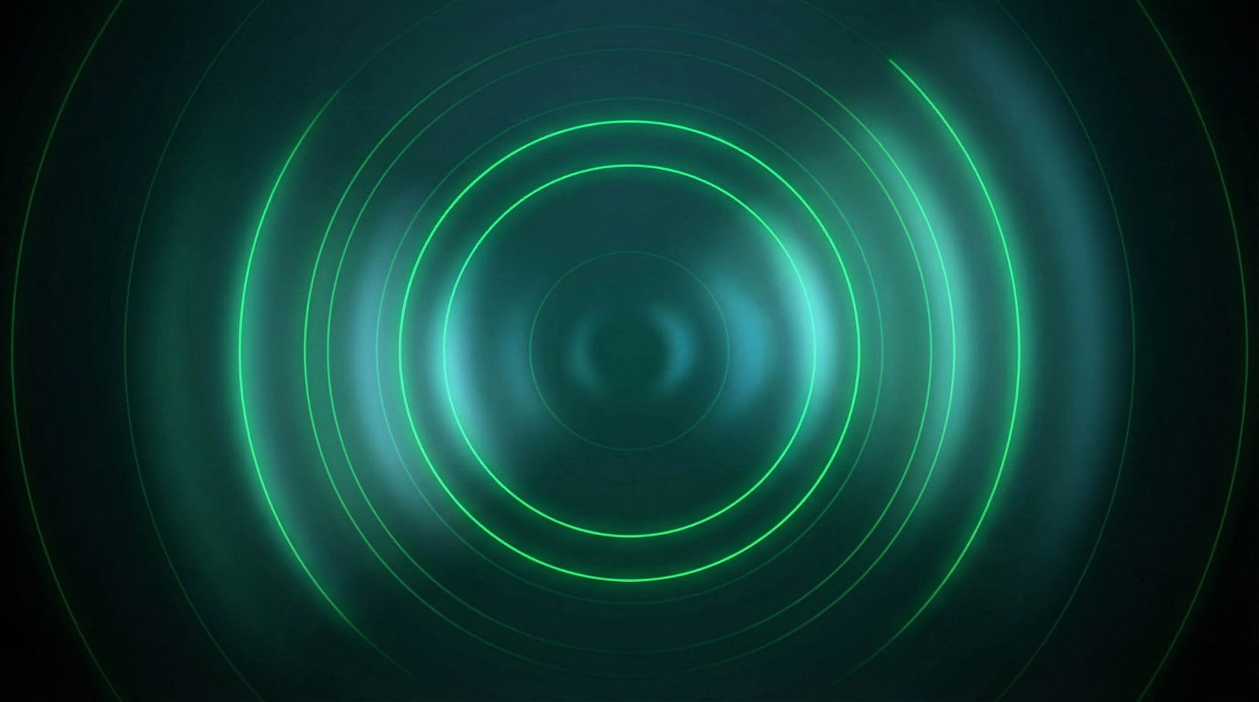 Concentric glowing rings, an orbital scan