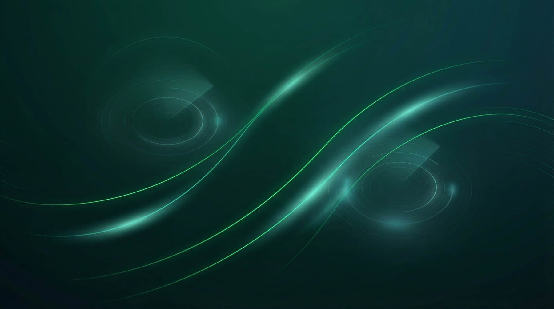 Flowing green signal waves on dark green