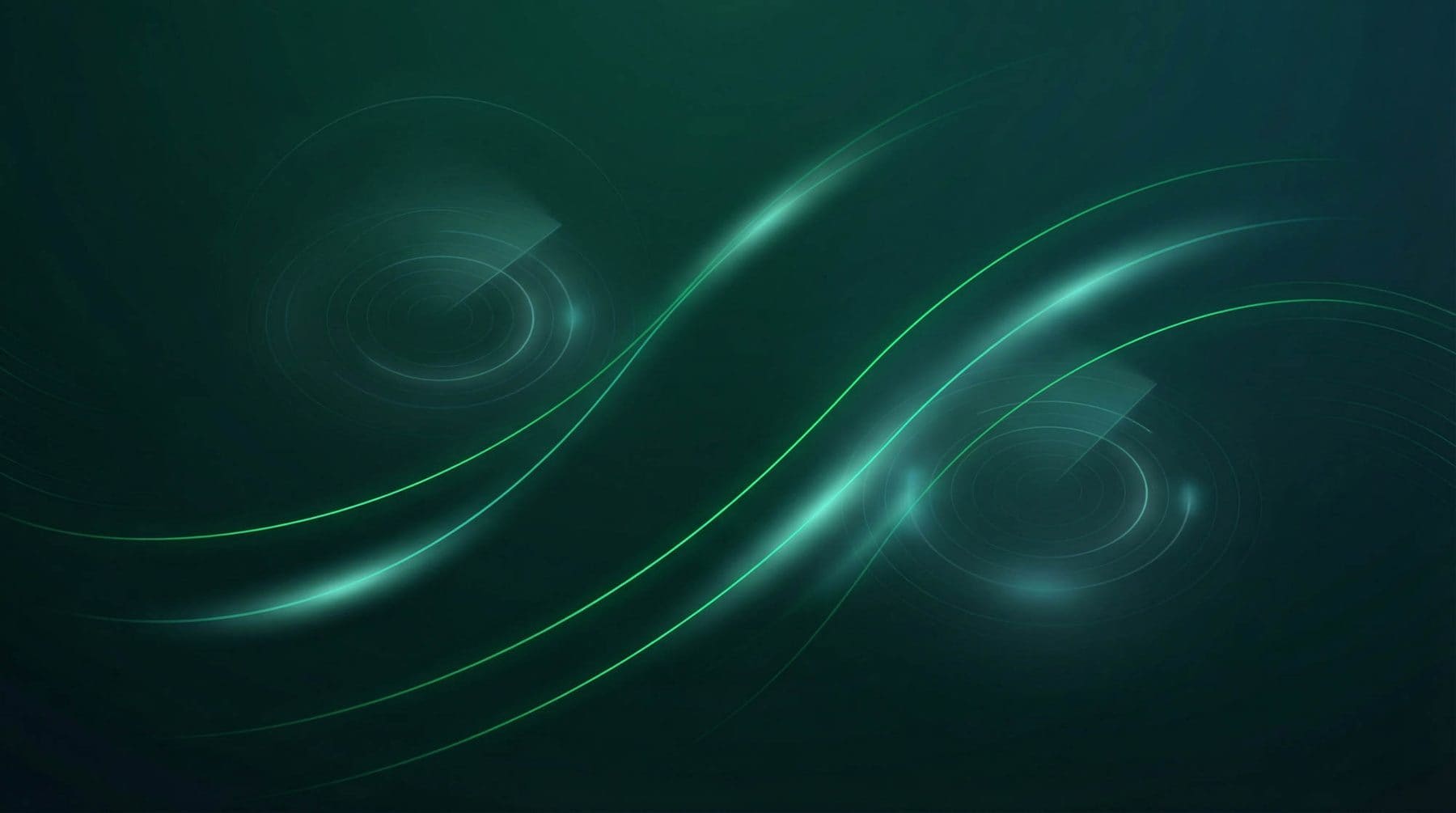 Flowing green signal waves on dark green