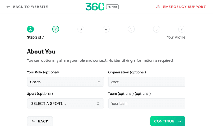 360 Report guided anonymous reporting wizard
